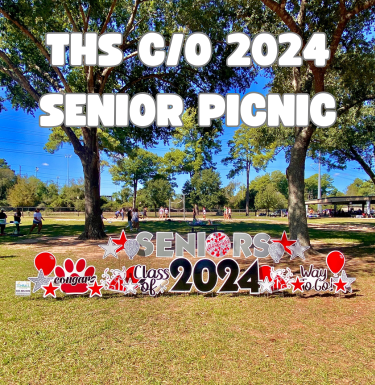 picture of yard signs to celebrate Tomball High School Senior Picnic 2024