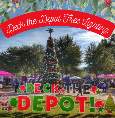 picture of Tomball Christmas Tree during Deck the Depot Tree Lighting event
