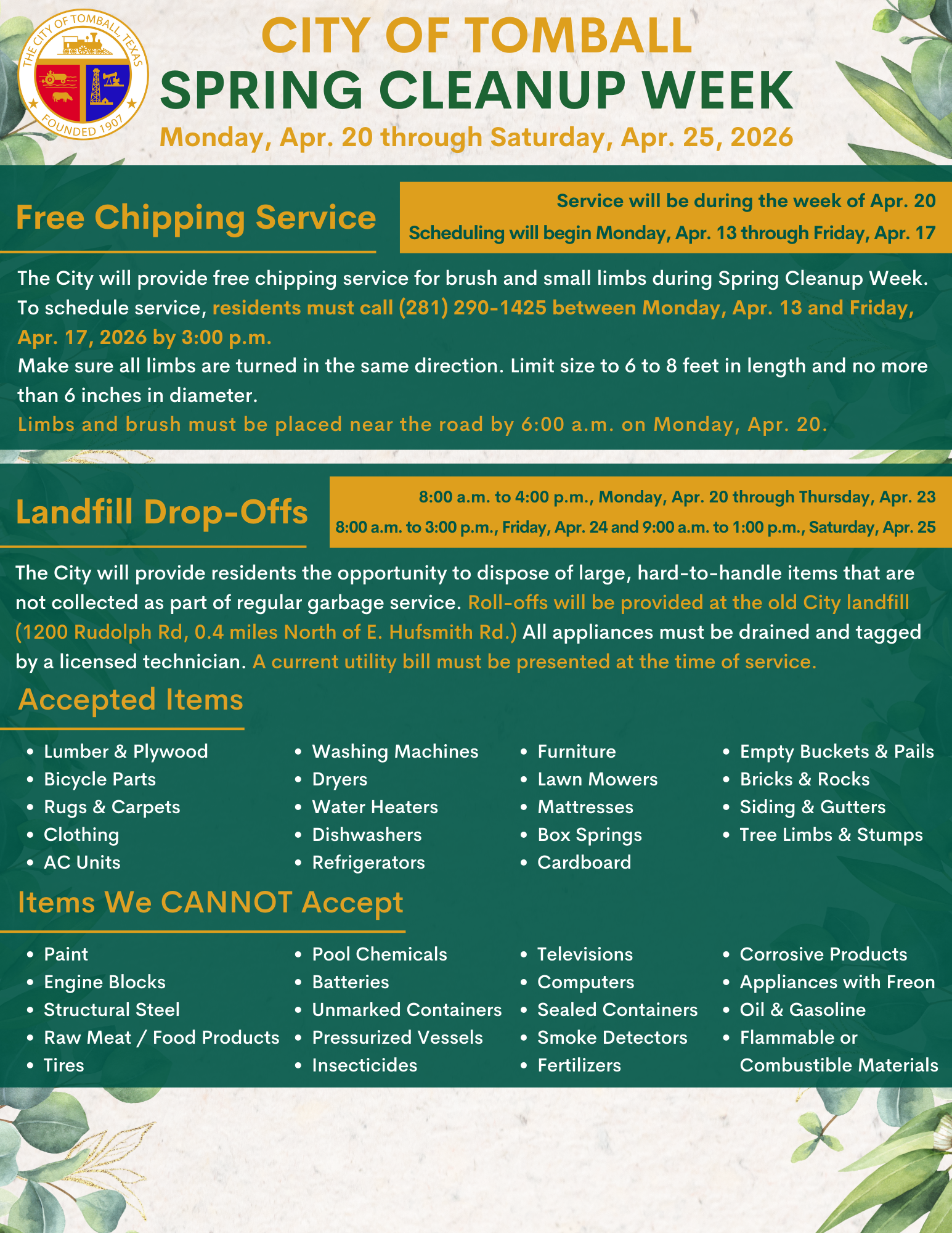 Slideshow Image for 2026 Spring Cleanup Week