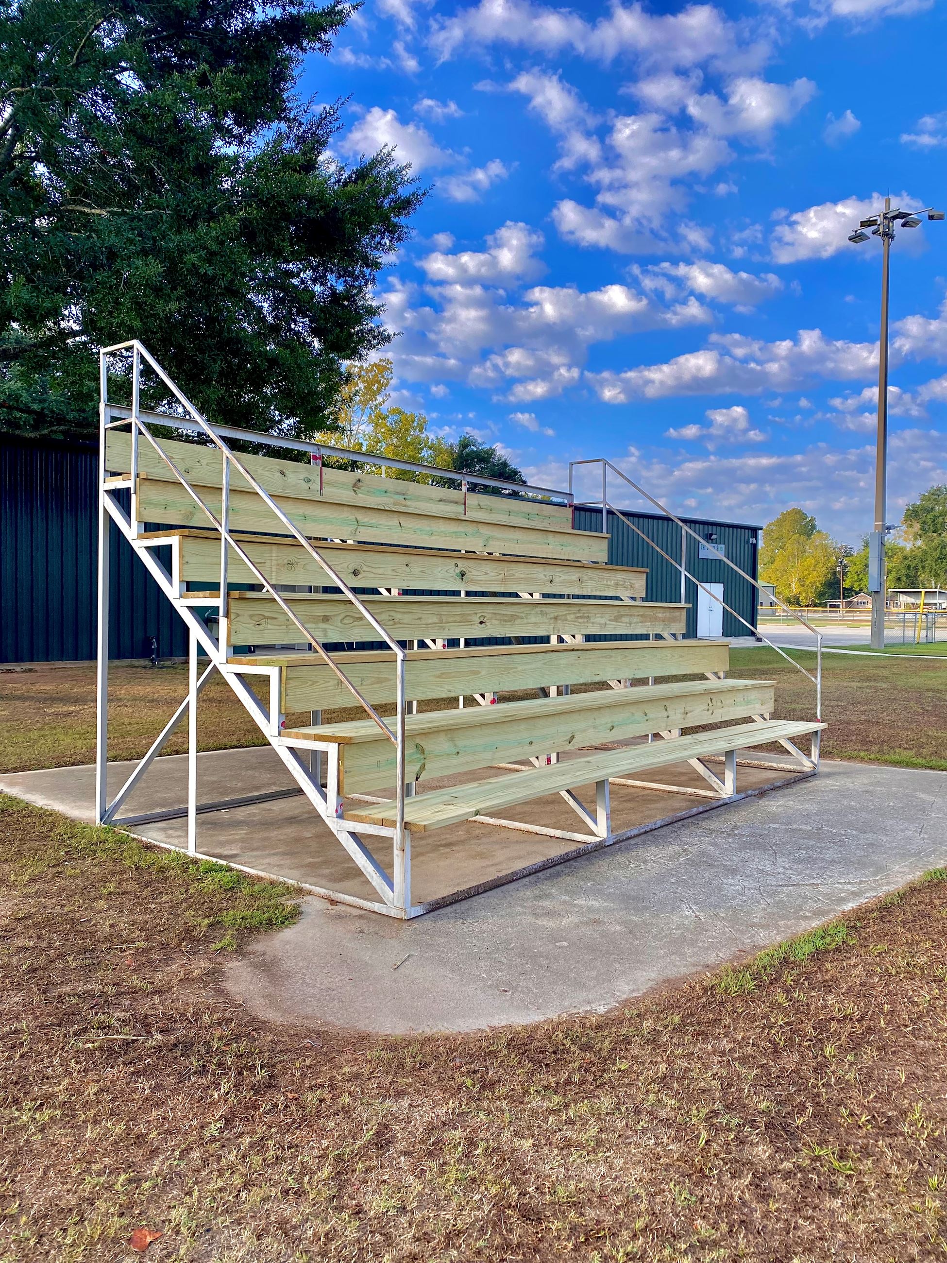 picture of newly assembled bleacher