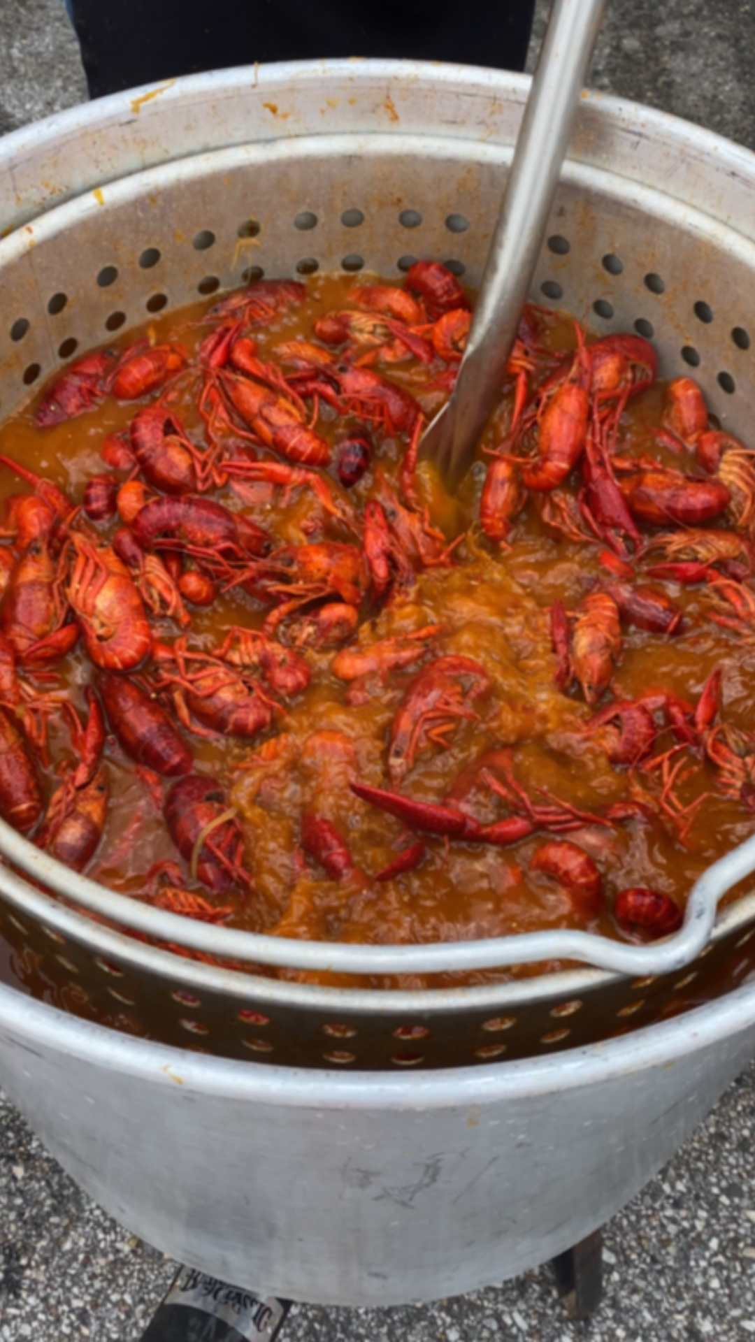 Campfield Creole Kitchen cooking up Crawfish